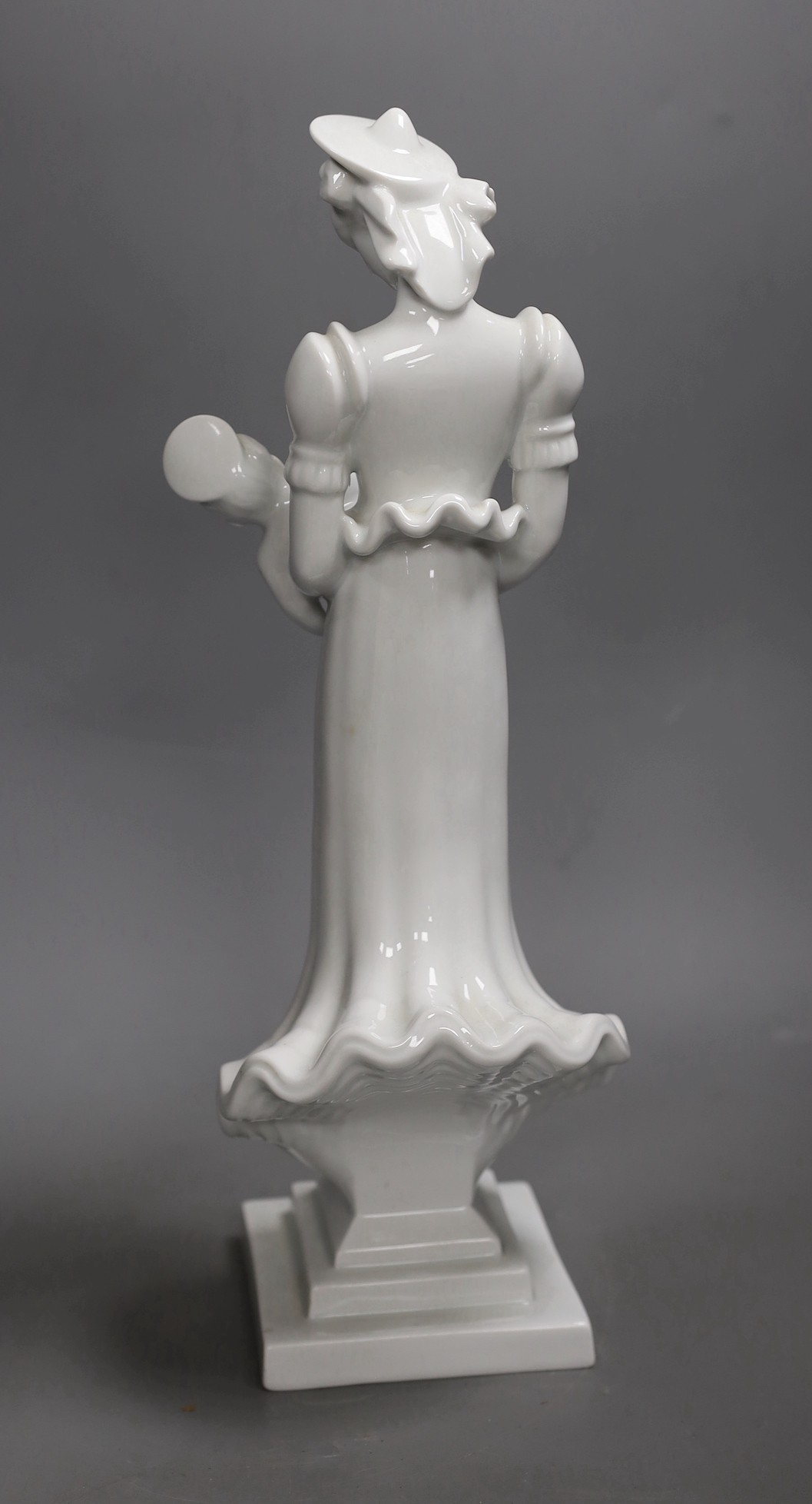 A Herend blanc de chine model of Madonna and child, height 36cm